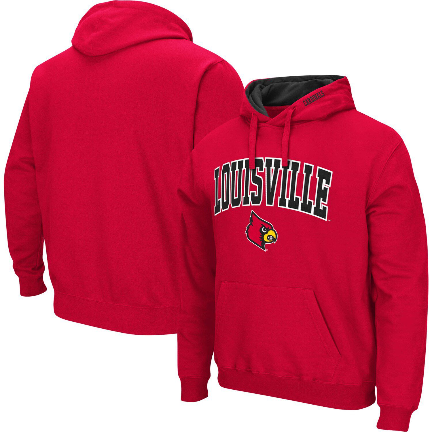 Louisville Cardinals League Collegiate Wear Upperclassman Pocket Pullover  Sweatshirt - Heathered Gray