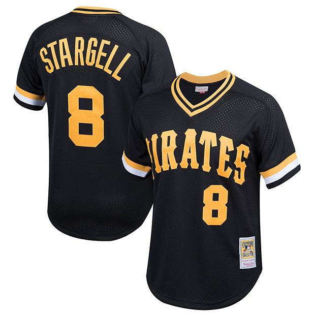 Men's Pittsburgh Pirates Mitchell & Ness Gold Mesh V-Neck Jersey