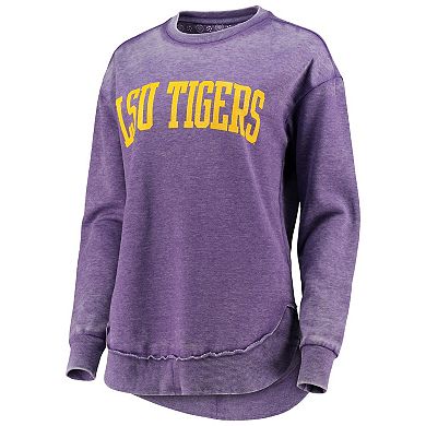 Women's Pressbox Purple LSU Tigers Vintage Wash Pullover Sweatshirt