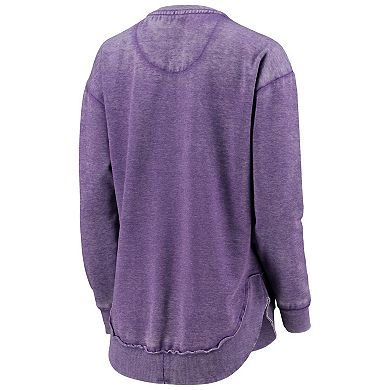 Women's Pressbox Purple LSU Tigers Vintage Wash Pullover Sweatshirt