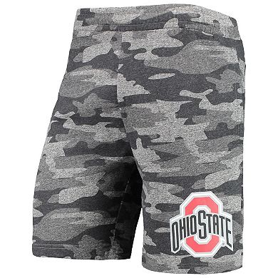 Men's Concepts Sport Charcoal/Gray Ohio State Buckeyes Camo Backup Terry Jam Lounge Shorts