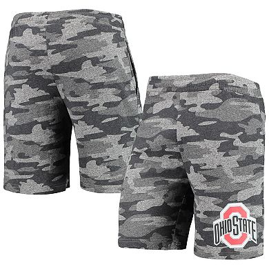 Men's Concepts Sport Charcoal/Gray Ohio State Buckeyes Camo Backup Terry Jam Lounge Shorts