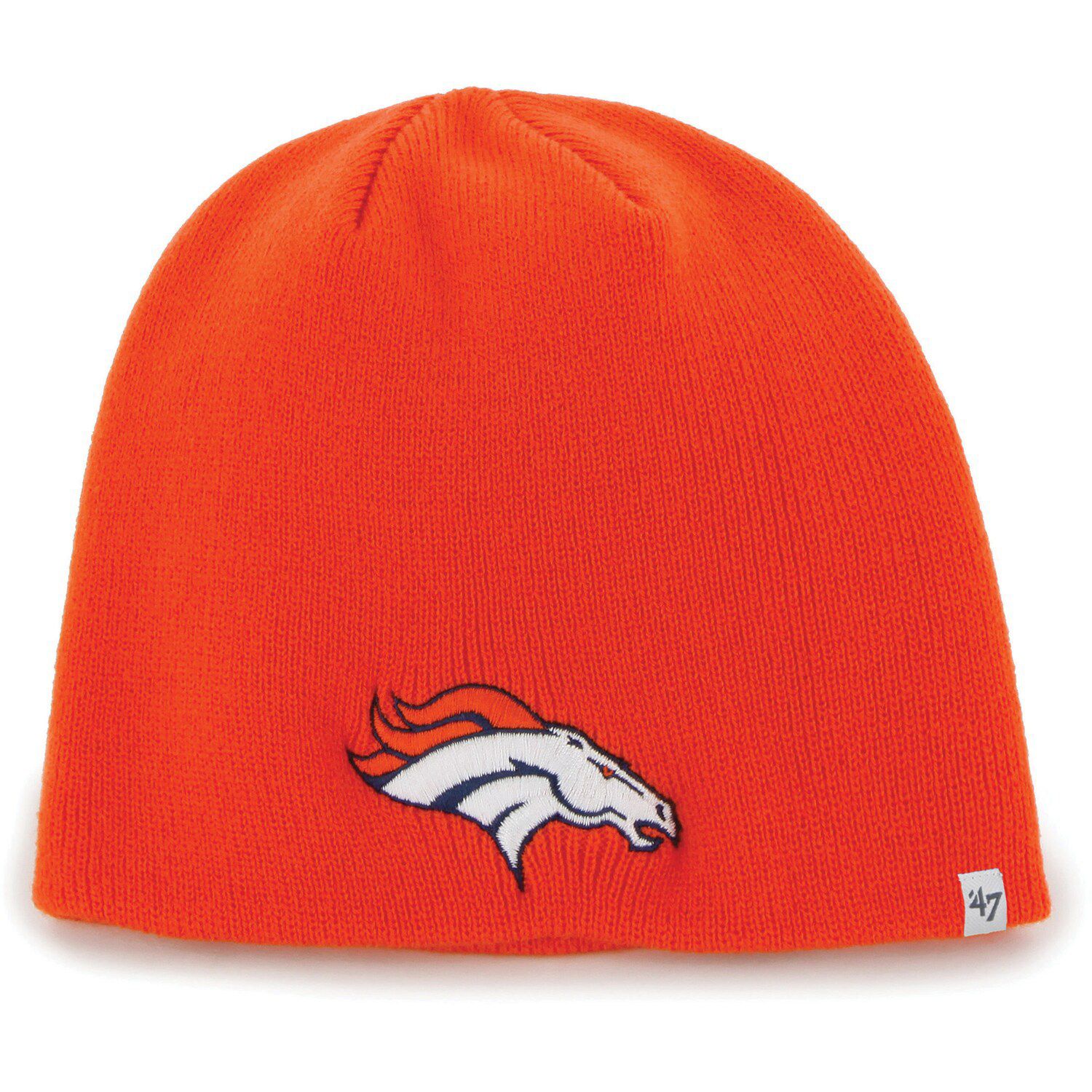 47 Denver Broncos Navy State Line Cuffed Knit Hat With Pom