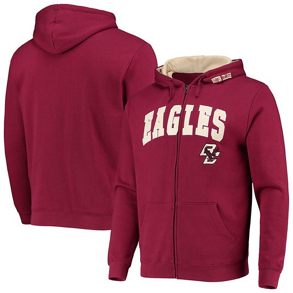 Men's Colosseum Maroon Boston College Eagles Arch & Logo 3.0 Full-Zip ...