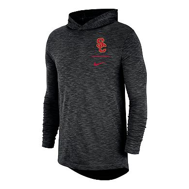 Men's Nike Black USC Trojans Slub Performance Long Sleeve Hoodie T-Shirt