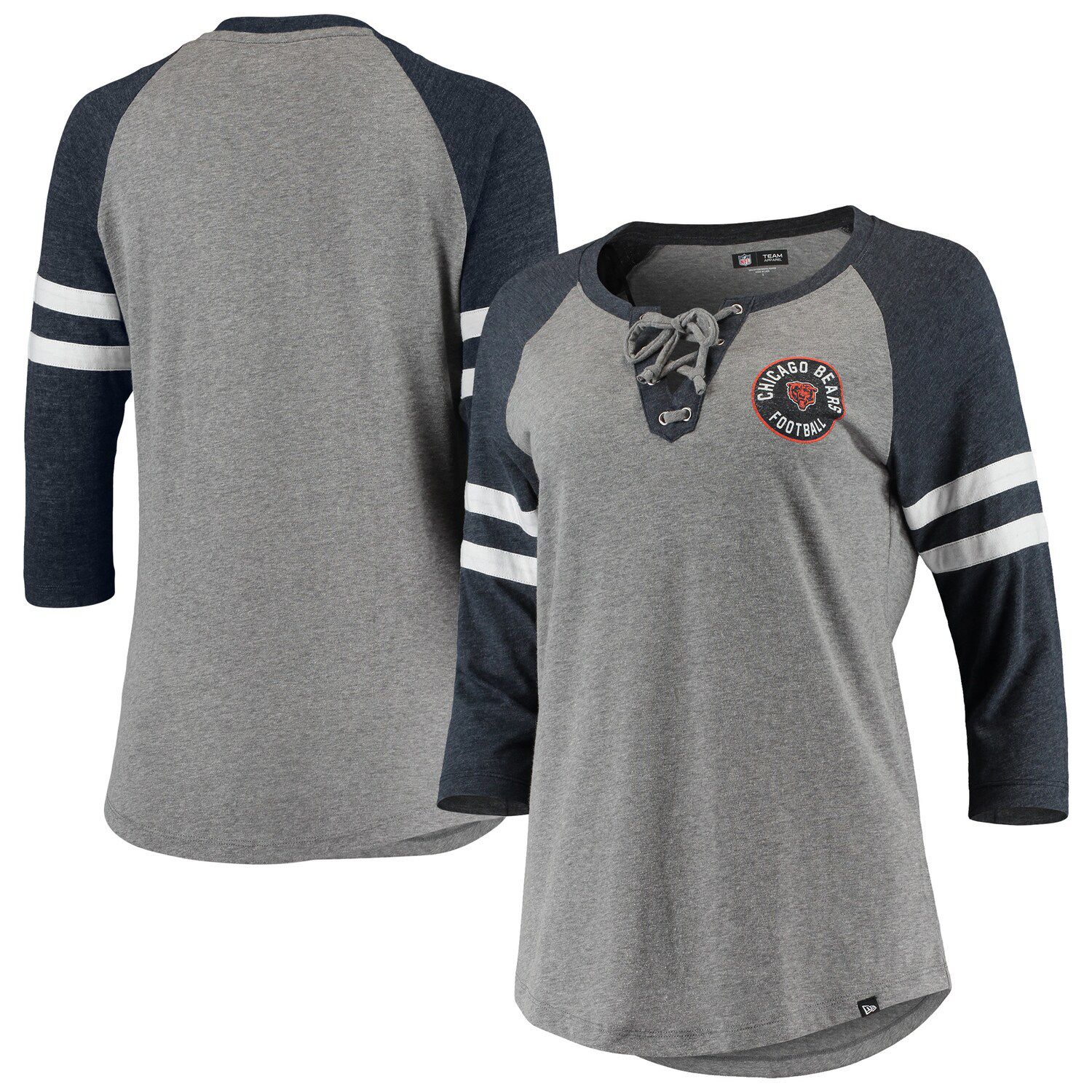 Men's Orange Chicago Bears Throwback Raglan Long Sleeve T-shirt