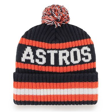 Men's '47 Navy Houston Astros Bering Cuffed Knit Hat with Pom