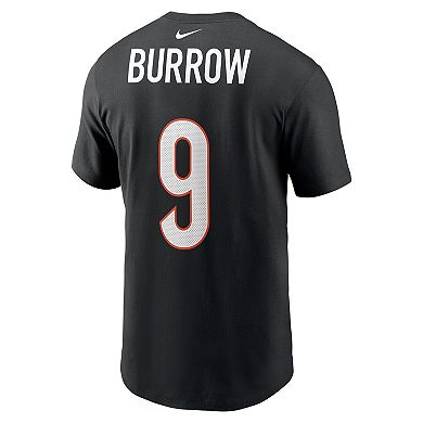 Men's Nike Joe Burrow Black Cincinnati Bengals Player Name & Number T-Shirt