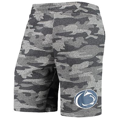 Men's Concepts Sport Charcoal/Gray Penn State Nittany Lions Camo Backup Terry Jam Lounge Shorts