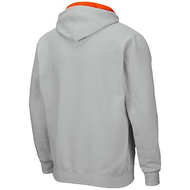 Men's Colosseum Gray Bowling Green St. Falcons Arch & Logo 3.0 Full-Zip Hoodie