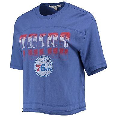 Women's Junk Food Royal Philadelphia 76ers Gradient Crop Top