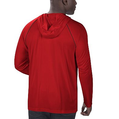 Men's Starter Red Atlanta Falcons Raglan Long Sleeve Hoodie T-Shirt