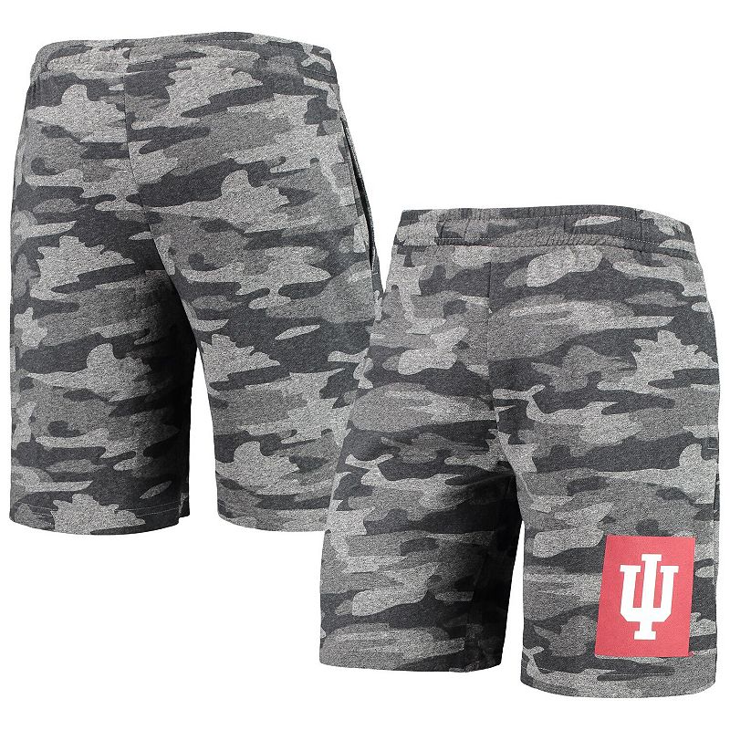 Mens Concepts Sport Charcoal/Gray Indiana Hoosiers Camo Backup Terry Jam L