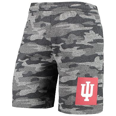 Men's Concepts Sport Charcoal/Gray Indiana Hoosiers Camo Backup Terry Jam Lounge Shorts
