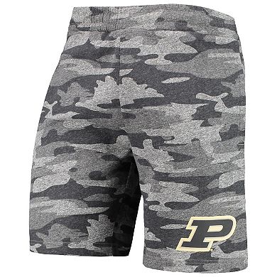 Men's Concepts Sport Charcoal/Gray Purdue Boilermakers Camo Backup Terry Jam Lounge Shorts