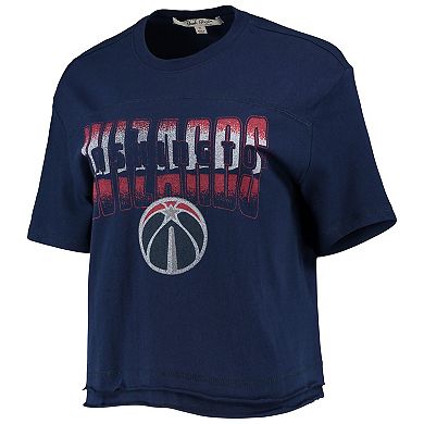 Women's Junk Food Navy Washington Wizards Gradient Crop Top