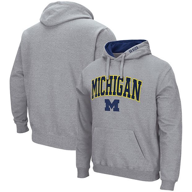 Men s Colosseum Heather Gray Michigan Wolverines Arch Logo 3.0