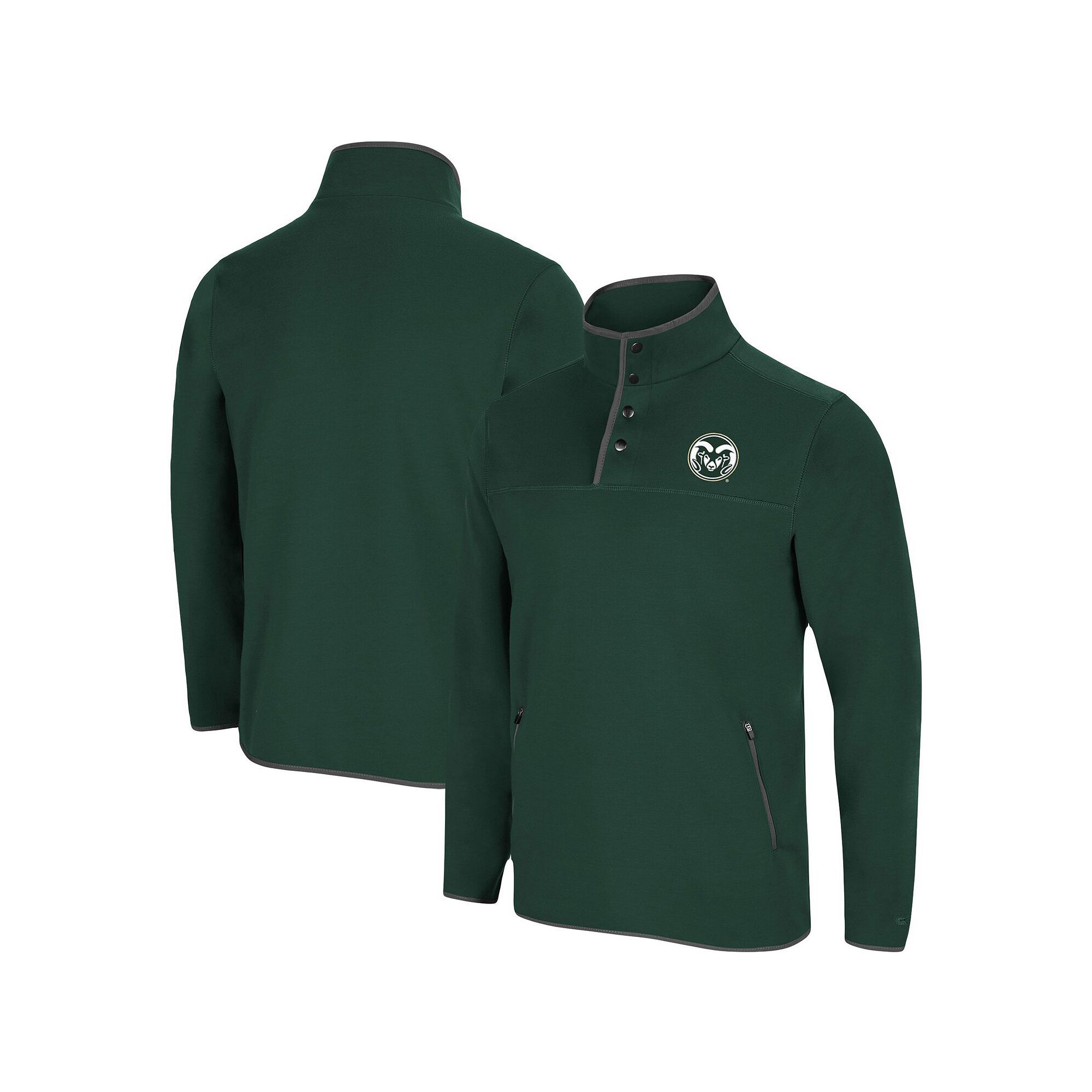 Mens Colosseum Green Colorado State Rams Rebound Snap Pullover Jacket, Siz
