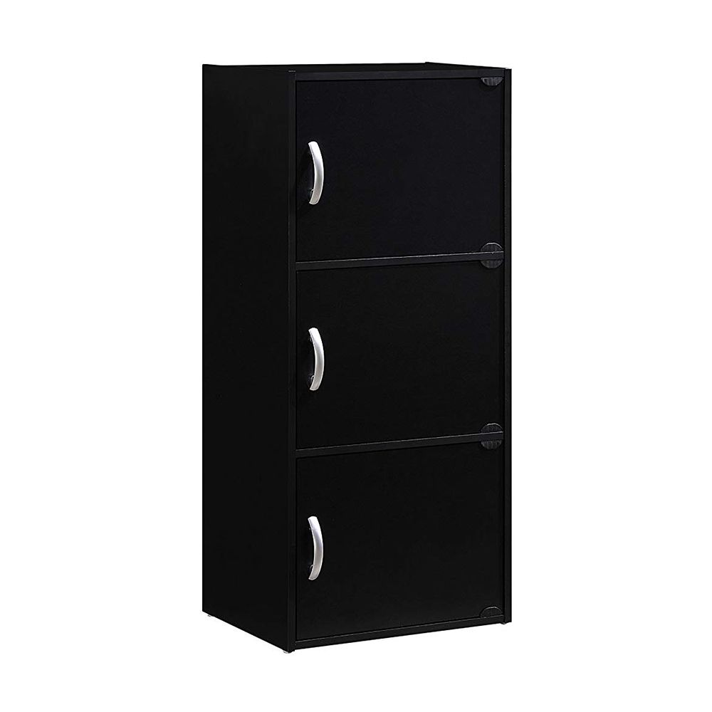 Image for Hodedah 3 Door Enclosed Multipurpose Storage Cabinet for Home or Office, Black at Kohl's.