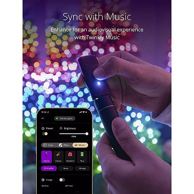 Twinkly Strings App-Controlled Smart LED Christmas Lights 250 Multicolor & White
