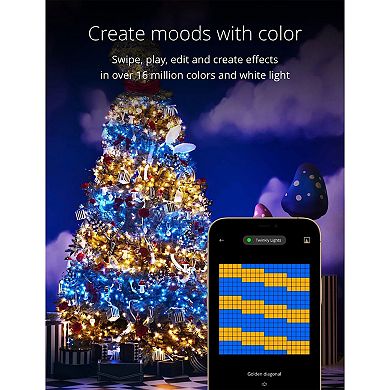 Twinkly Strings App-Controlled Smart LED Christmas Lights 250 Multicolor & White