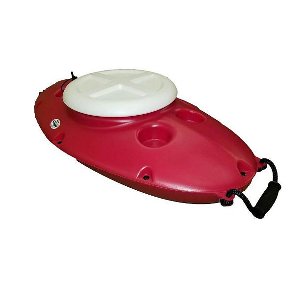 CreekKooler 30 Quart Floating Insulated Beverage Cooler Pull Behind Kayak,  Red