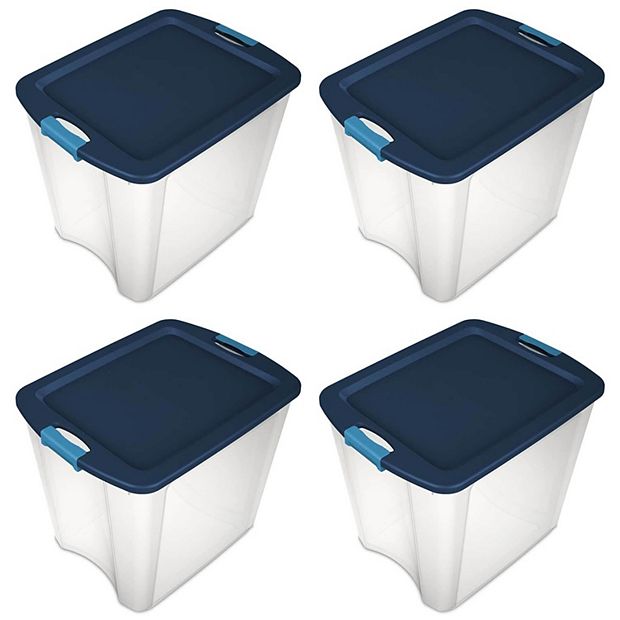 Sterilite Containers STORAGE 50 Gallons 4 PLASTIC Boxes Bin Tote Lid  Stackable