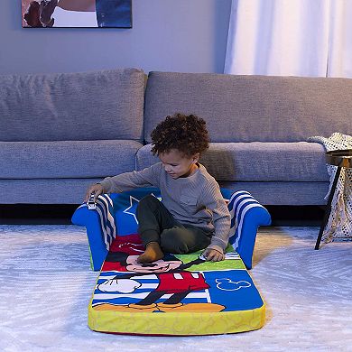 Marshmallow Furniture Kids 2-in-1 Flip Open Foam Compressed Sofa, Mickey Mouse