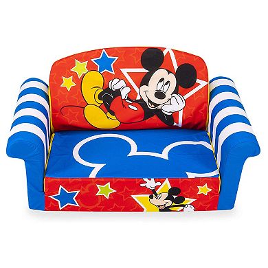 Marshmallow Furniture Kids 2-in-1 Flip Open Foam Compressed Sofa, Mickey Mouse