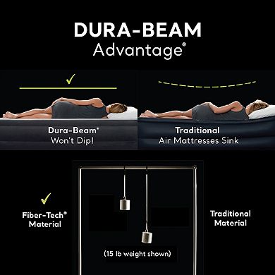 Intex Dura Beam Plus Fiber-Tech Elevated Air Mattress with Built-In Pump, Queen