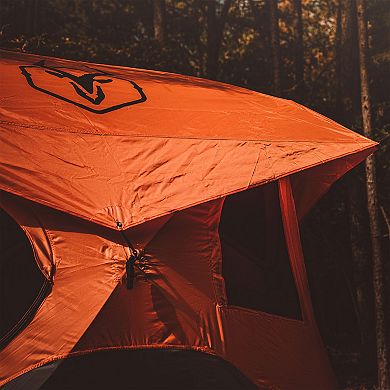 Gazelle T4 4-Person Pop Up Camping Hub Tent w/Removable Floor & Rain Fly, Orange