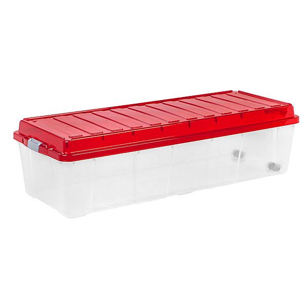 Sterilite Clear Base with Red Lid Tree Box 19876620 - The Home Depot