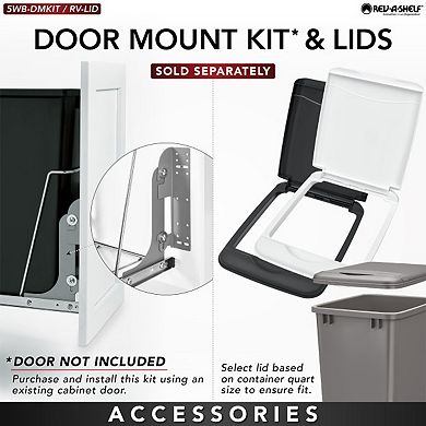 Rev-a-shelf Double Pullout Trash Can 35 Qt. For Kitchen, Gray, Rv-18kd-13c-s