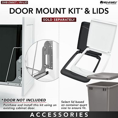 Rev-a-shelf Double Pull Out Trash Can 35 Qt For Kitchen, Gray, Rv-18kd-13c-s