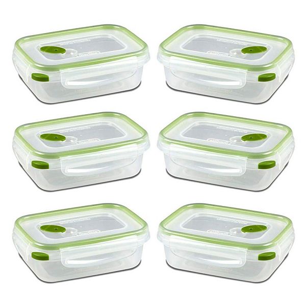 Sterilite 3.1 Cup Rectangle UltraSeal Food Storage Container, Green (6