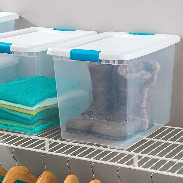 Sterilite Storage Containers - Clear Storage Boxes 20 x 12 x 11 - Carton of 4 - S-14600