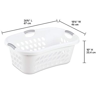 Sterilite Ultra HipHold 1.25 Bushel Plastic Stackable Clothes Laundry Basket Bin