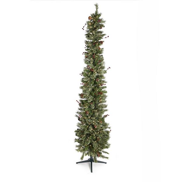 Home Heritage Pencil 9' Prelit Artificial Christmas Tree W/ 500