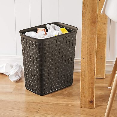 Sterilite Weave 3.4 Gallon Plastic Home/Office Wastebasket Trash Can (6 Pack)