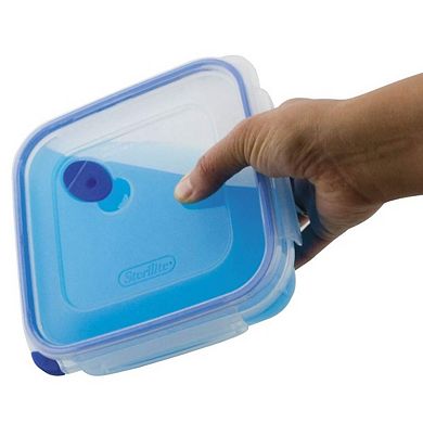 Sterilite 03314706 4.0 Cup Square Ultra-Seal Food Storage Container, Blue (6 Pack)