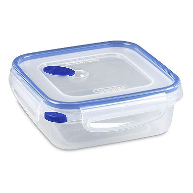 Sterilite 03314706 4.0 Cup Square Ultra-Seal Food Storage Container, Blue (6 Pack)