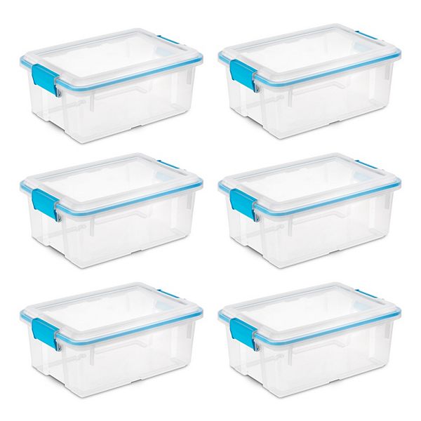 Utiao 12 Quart Plastic Storage Bin with Handles Clear Latching Box 1 Pack 