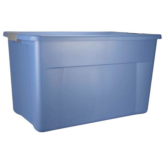 Gray 35-Gallon Latch Storage Tote Container