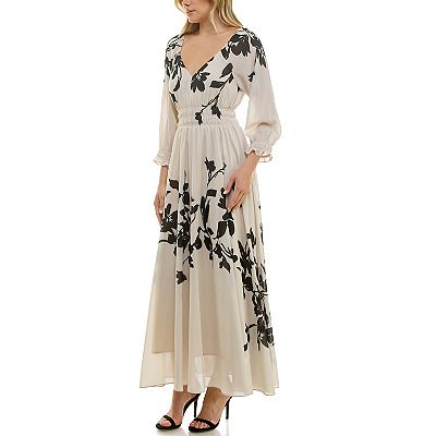 sachin and babi light blue dress White Wrap Maxi Dress with Long Sleeves and Deep V-Neck main image 0