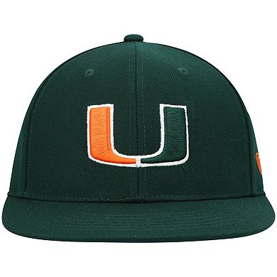 Men's Top of the World Green Miami Hurricanes Team Color Fitted Hat