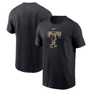 Nike Men's Black Texas Rangers Team Camo Logo T-shirt