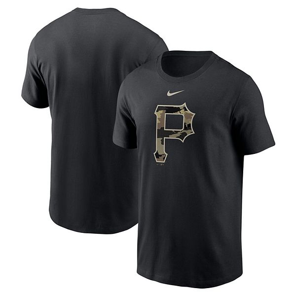 Men's Nike Black Pittsburgh Pirates Camo Logo T-Shirt Size: Medium