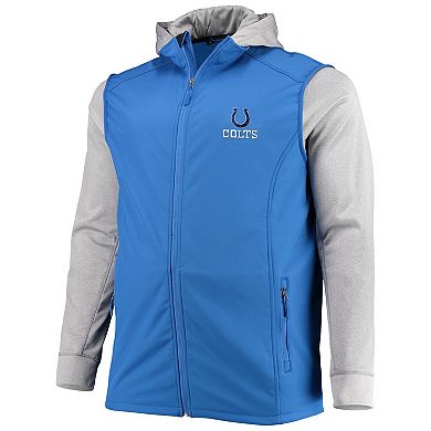 Men's Dunbrooke Royal/Gray Indianapolis Colts Big & Tall Alpha Full-Zip Hoodie Jacket