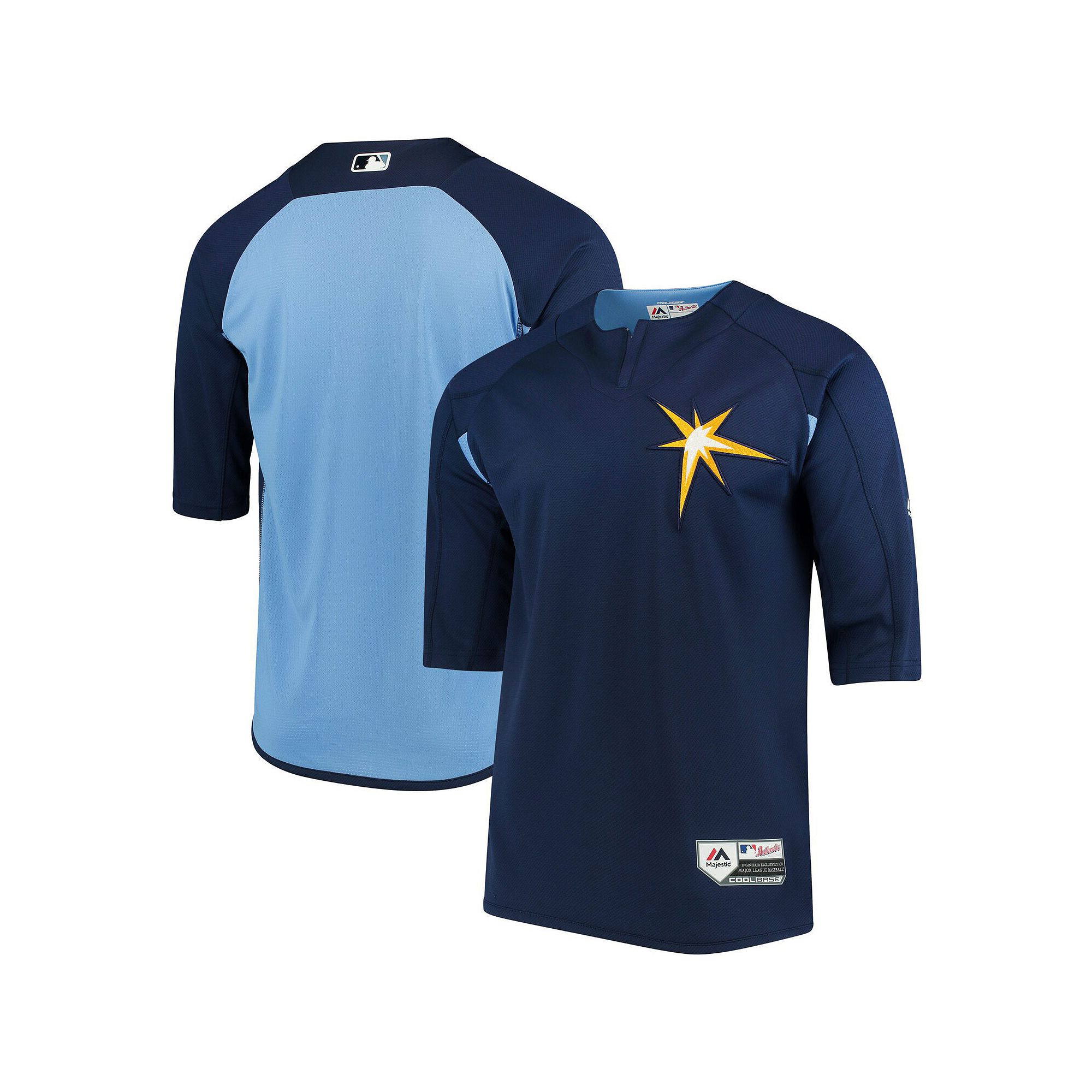 Mens Majestic Navy/Light Blue Tampa Bay Rays Authentic Collection On-Field