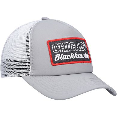 Men's adidas Gray/White Chicago Blackhawks Locker Room Foam Trucker ...